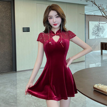 2025新款性感显瘦技师服足浴足疗店工作服3650连衣裙