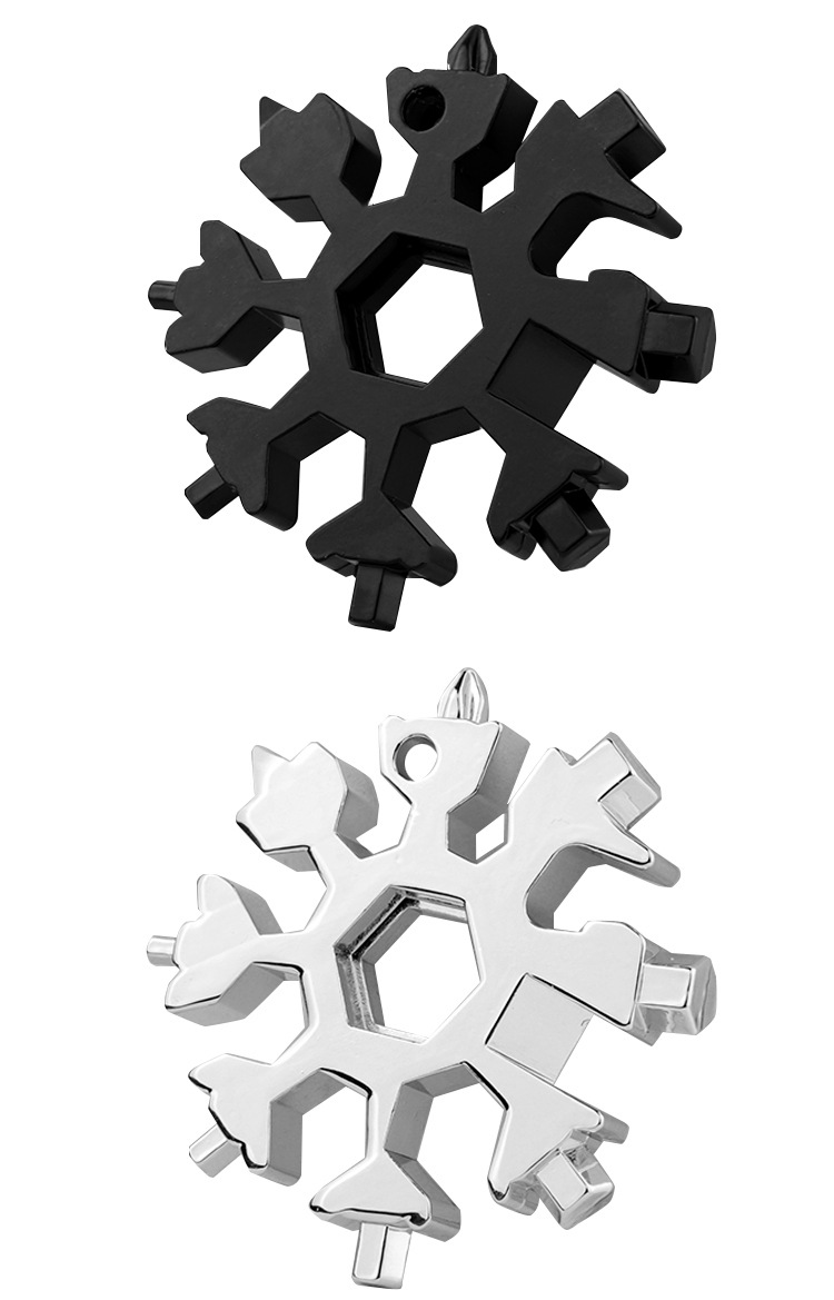 热卖18合一edc多功能雪花扳手六角螺丝刀户外便携式万能工具卡