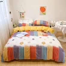 J7IB批发ins四件套夏季床上用品纯水洗棉被套被单宿舍床单被子三