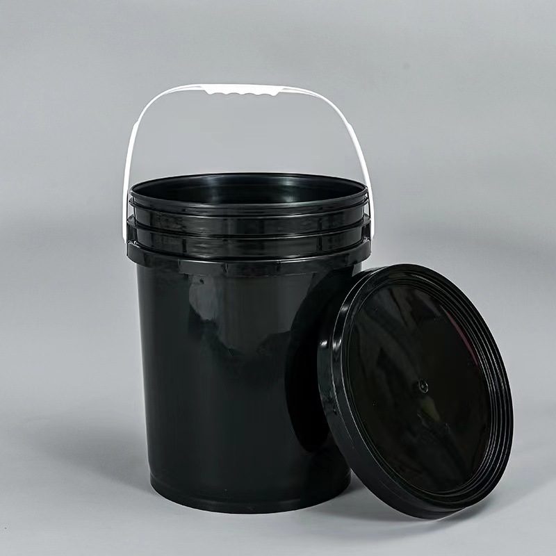 20L黑色塑料桶油漆油墨20升黑桶密封性好20KG黑色UV胶桶 避光强