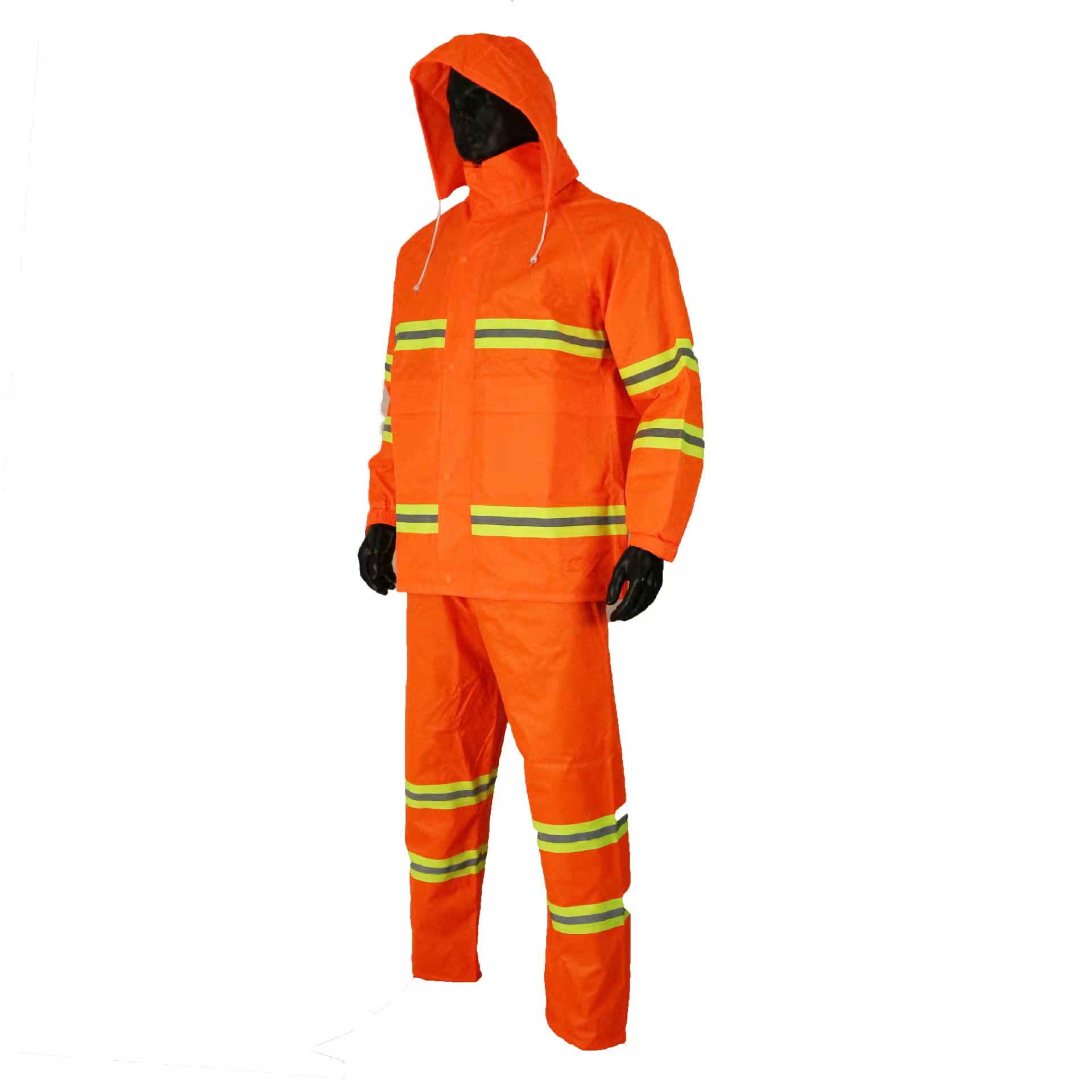 环卫雨衣分体式桔红反光雨衣套装 成人雨衣警示劳保批发可印logo