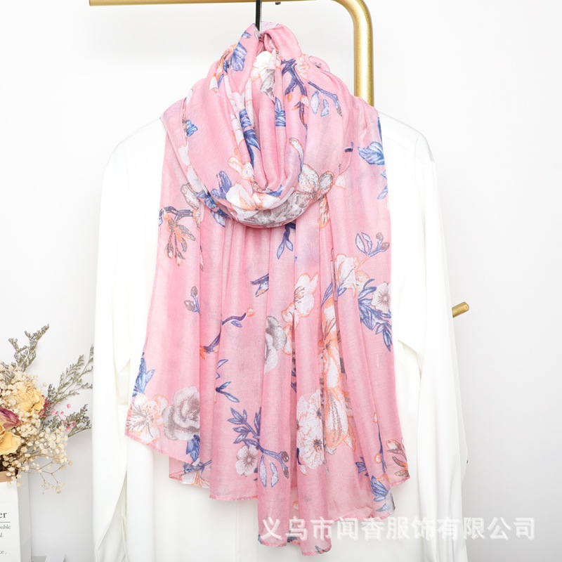 Mother's Scarf Female Autumn and Winter Wild Warm-Keeping and Cold-Proof Long Scarf Middle-Aged and Elderly Voile Cotton Neck Scarf