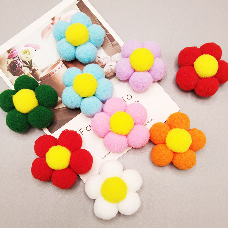 factory direct sales in stock high elastic fur ball sunflower color pompons diy handmade ornament toy accessories accessories