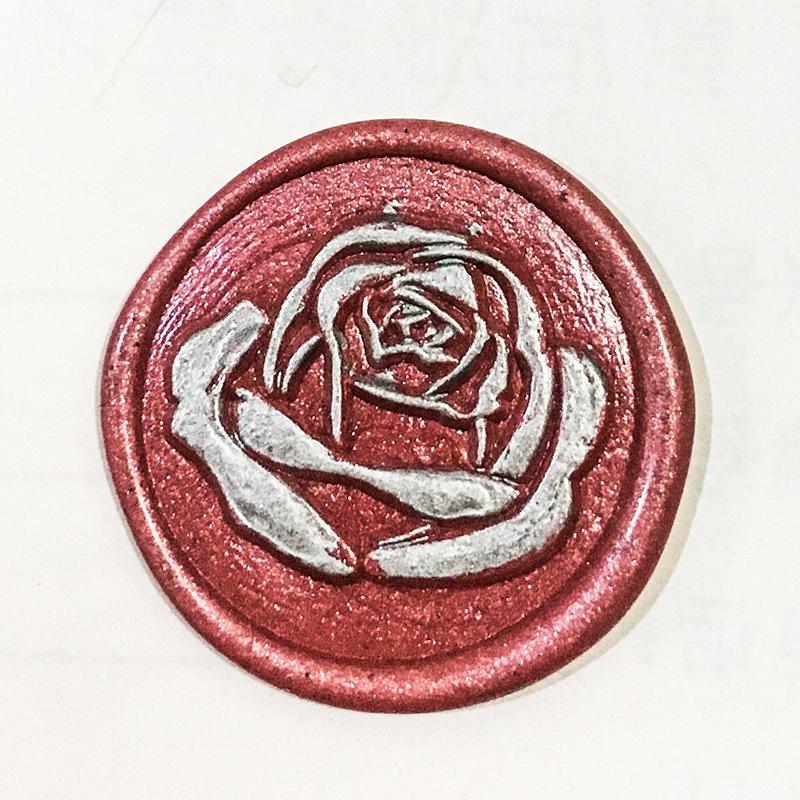 自然物语木手柄火漆印章 紫阳花玛格丽特玫瑰信笺落款礼物封印章