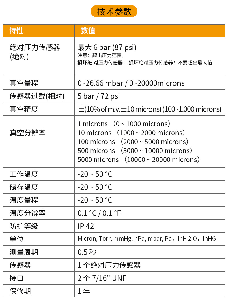 德图testo 552数字式真空压力表绝压表真空度测试仪检测仪真空计