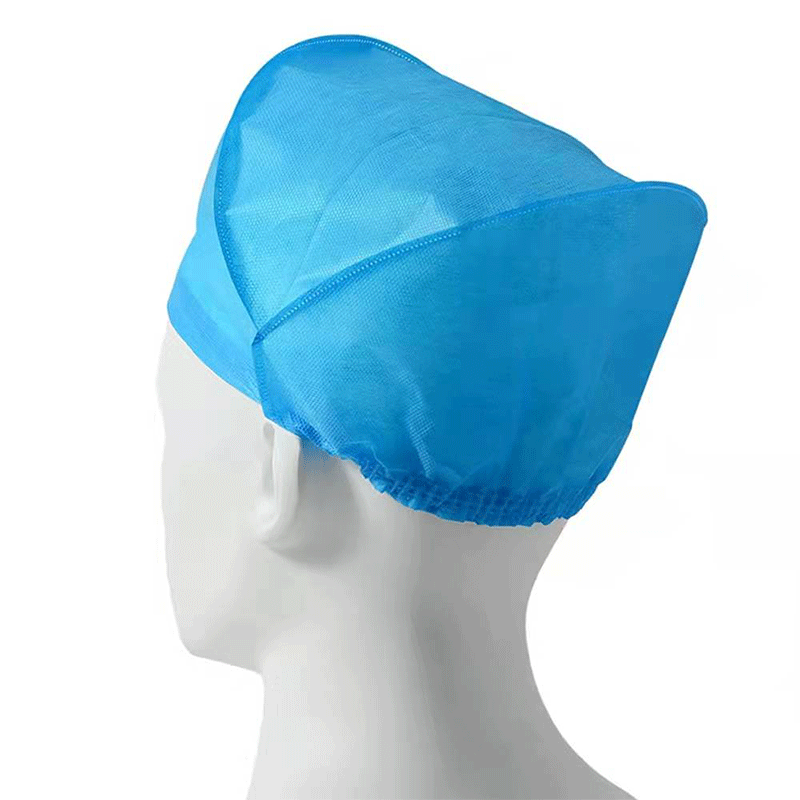 一次性护士帽加厚无纺布帽子口腔护士平顶圆帽防尘防静电条形帽