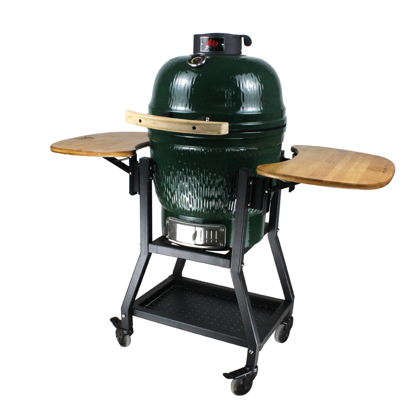 18寸陶瓷烧烤炉欧美大绿蛋户外烟熏炉bbq移动烤鸡炉kamado grill