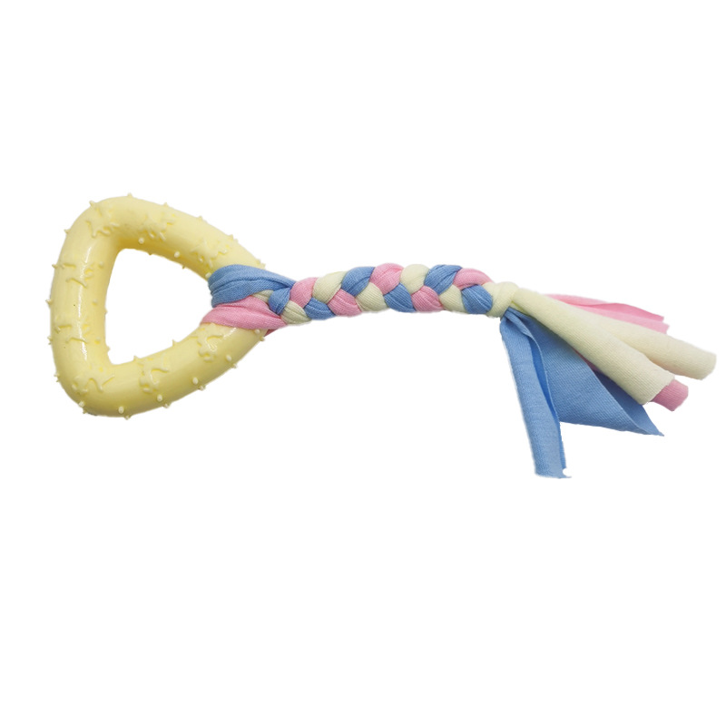 Pet Supplies TPR Cotton String Cloth Dog Bite-Resistant Toy Rubber Candy Color Cute Molar Toy in Stock