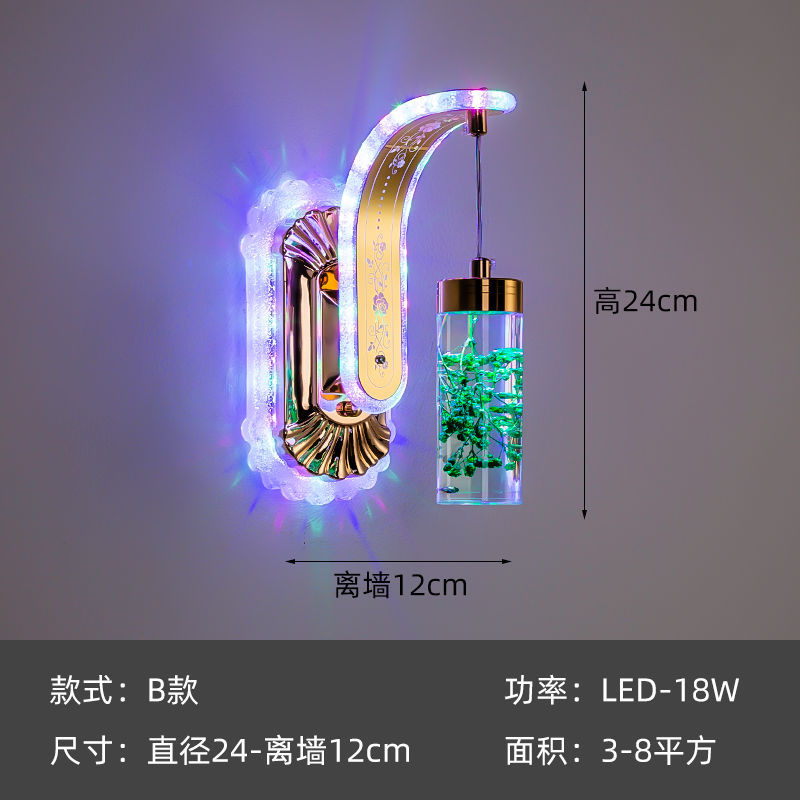 Bedside Wall Lamp Hotel Club European and American Style Creative Crystal LED Light Bedroom Living Room Background Wall Stair Wall Lamp