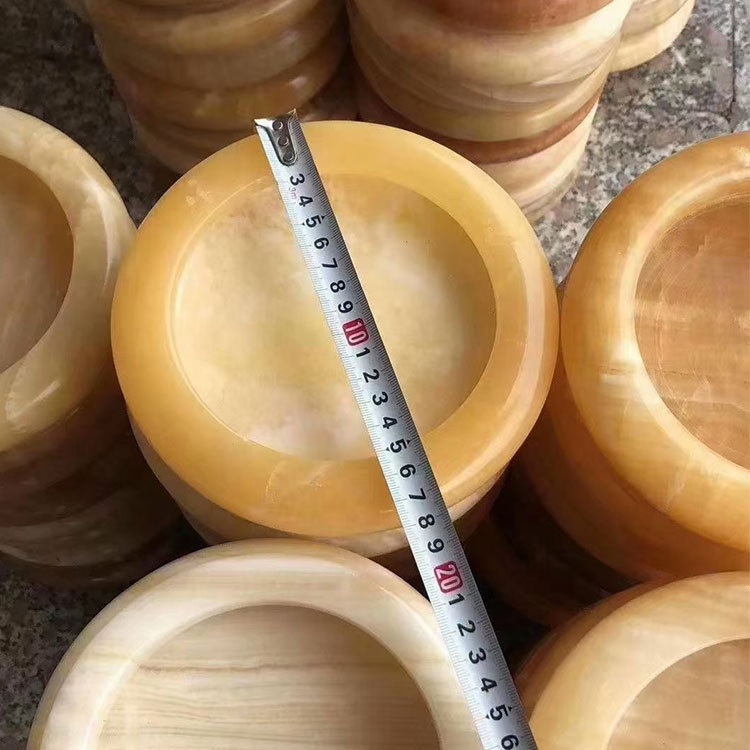 黄玉烟灰缸可刻字松香黄颜色自然玉器活动公司礼品