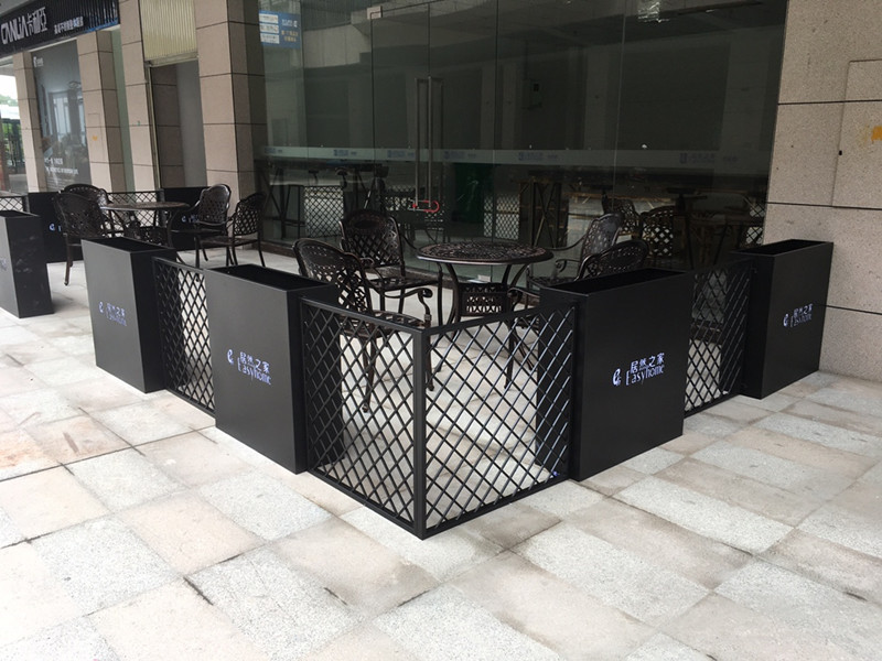 铁艺栅栏庭院围栏户外绿植花盆园艺商业街咖啡厅绿化装饰隔断护栏