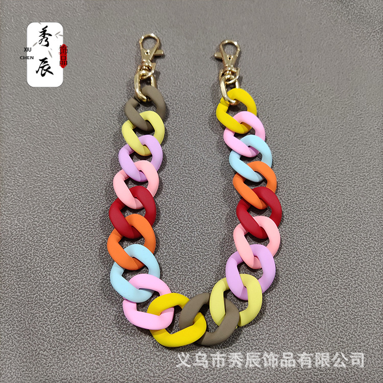 Manufacturer Resin Acrylic Frosted Rubber Rubber Effect Paint Bag Strap Bag Chain Chain Strap Women's Bag Strap Accessories