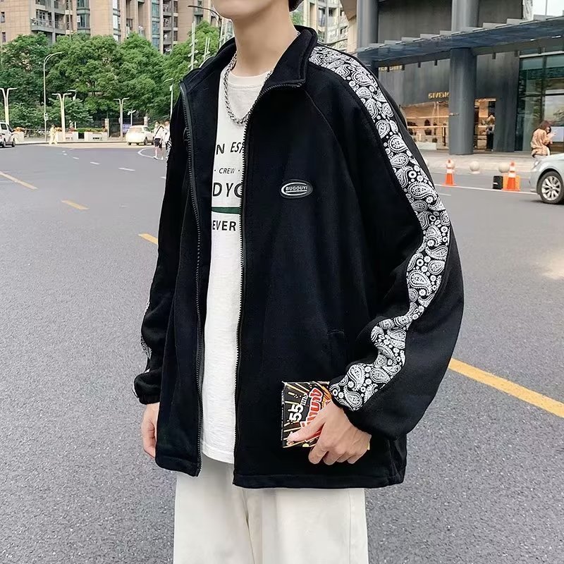 腰果花运动休闲外套男立领夹克港风潮流ins男士拉链开衫卫衣春秋
