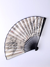 IYR7杭州扇子风丝绸绢扇8寸古风折扇男夏季工艺礼品扇收藏