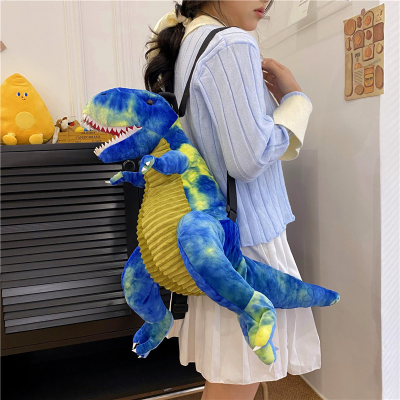 Cartoon Cute Little Dinosaur Backpack Plush Toy Doll Bag Backpack Shoulder Messenger Bag Wholesale Doll