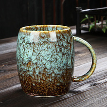 跨境专供陶瓷窑变马克杯 创意日式大容量简约情侣杯咖啡杯喝水杯
