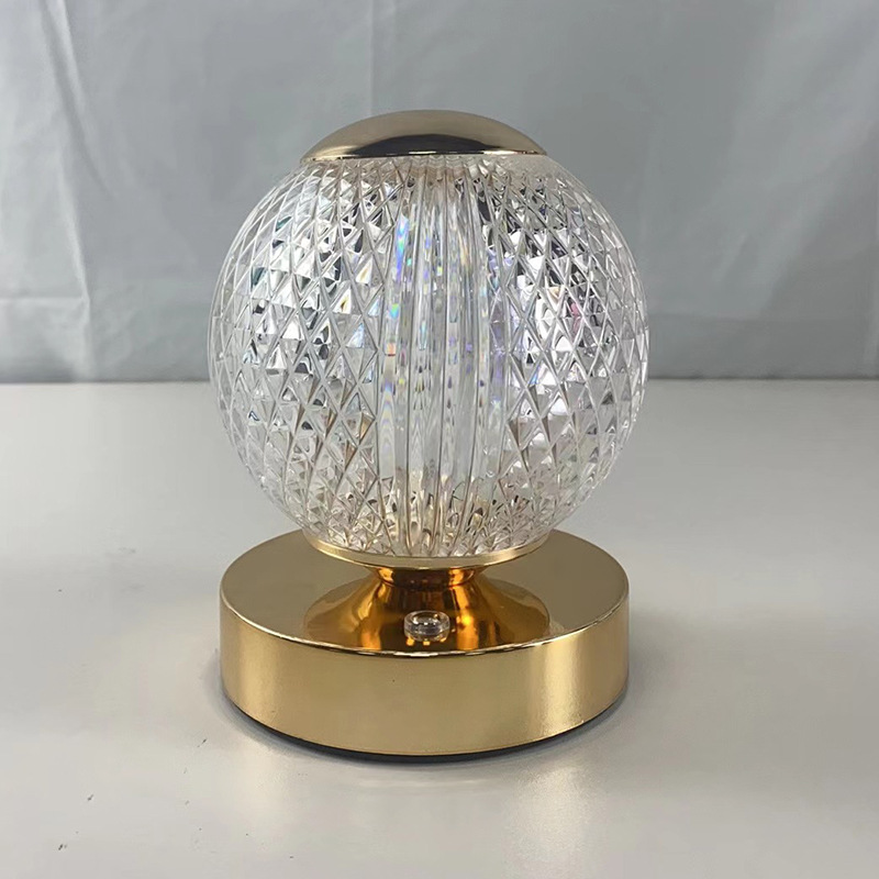 Factory Internet Celebrity Small Night Lamp Crystal Light Luxury and Simplicity Modern Bedroom Living Room and Study Decoration Touch Bedroom Ambience Light