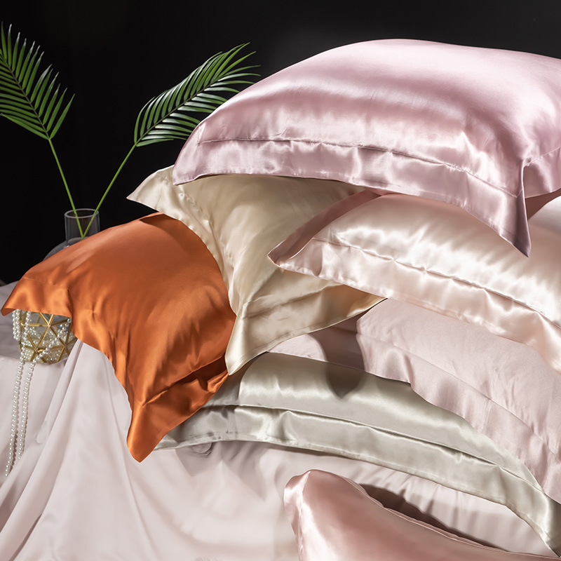 真丝枕套夏季桑蚕丝枕头套双人枕芯罩内胆整头夏天一对装单人枕巾-阿