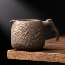 复古鎏金公道杯日式功夫茶具陶瓷家用分茶器匀茶杯防烫茶海公杯