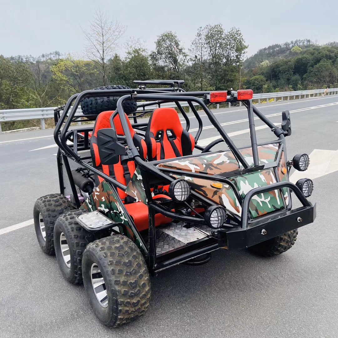 六驱沙滩车450卡丁车双座6轮链传动轴全地形雪地山地越野摩托车