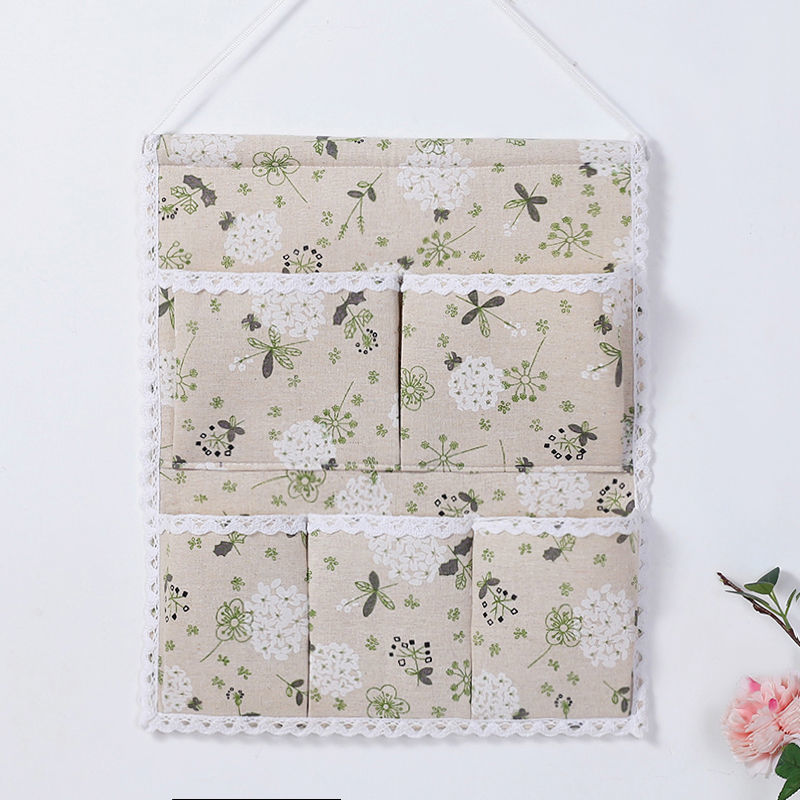 Buggy Bag Cotton and Linen Dormitory Hanging Bag Wall Hanging Decoration Multi-Layer Door Rear Kitchen Bathroom Bed Wall Hanging Sundries