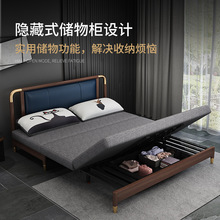 S+简约现代实木沙发床多功能可折叠单双人小户型客厅沙发床两轻奢