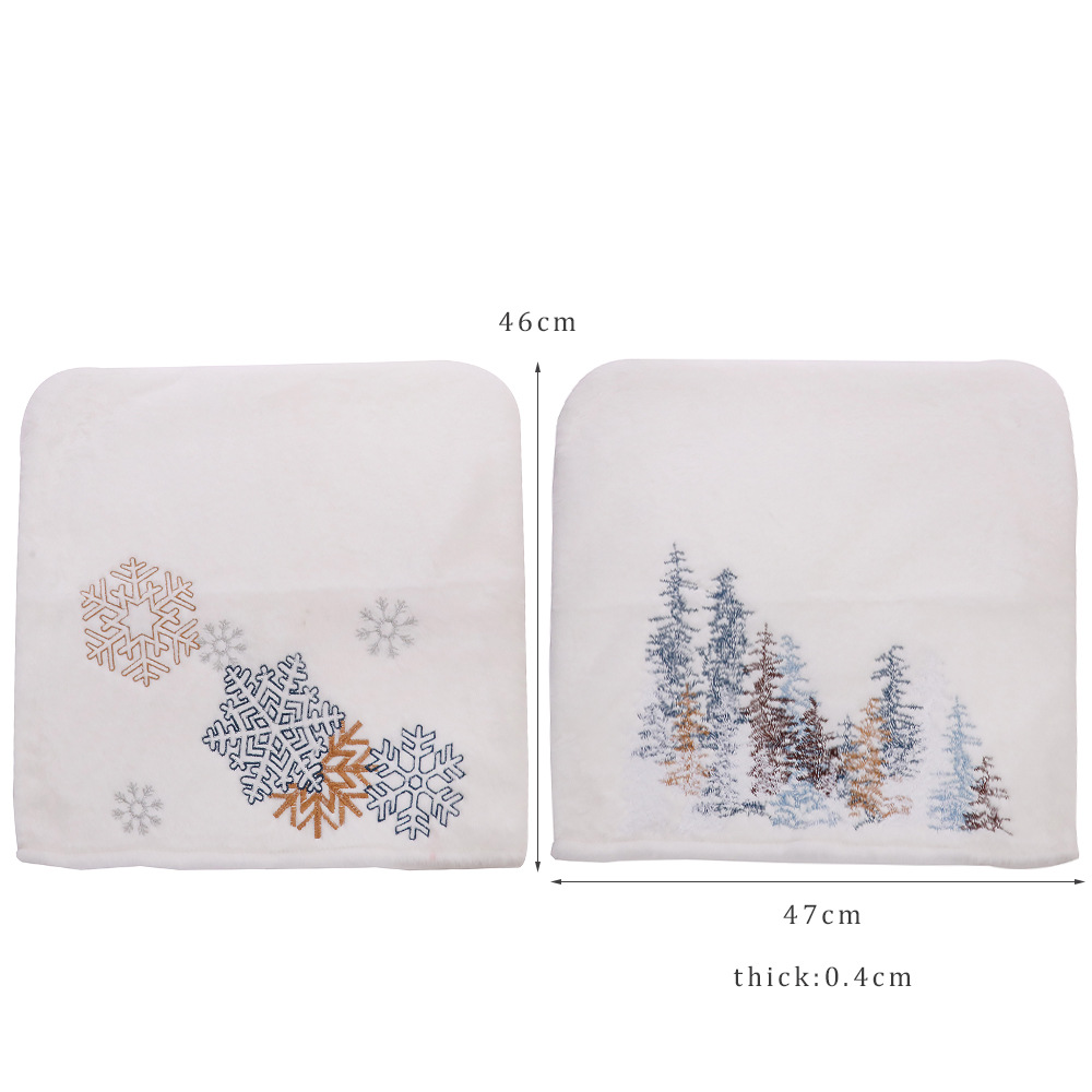 Cross-Border New Christmas Decorations Home Kitchen Dress up Props Cartoon Plush Machine Embroidered Christmas Tree Chair Cover