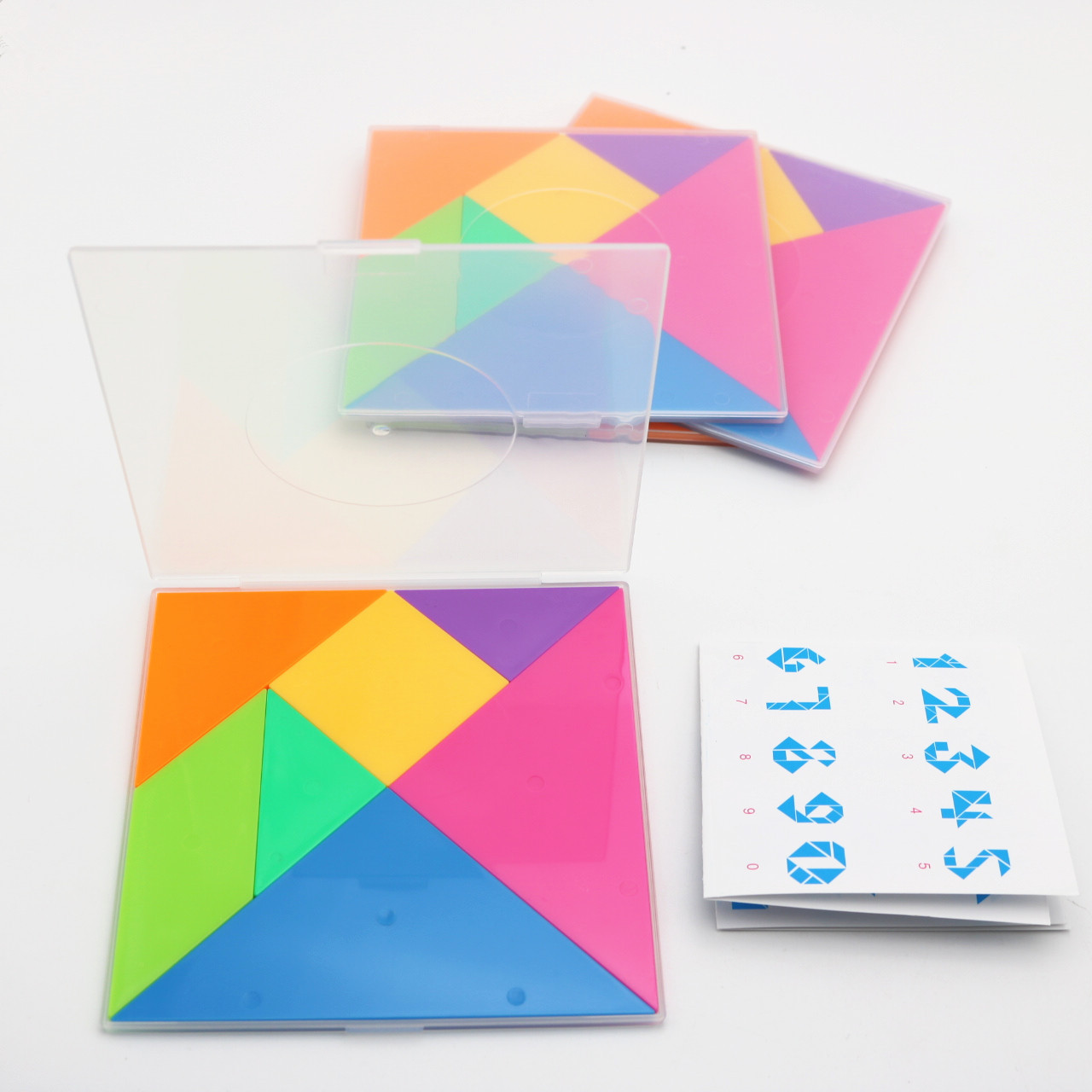 5cm早教教学彩色塑料七巧板拼图拼板学生文具儿童玩具