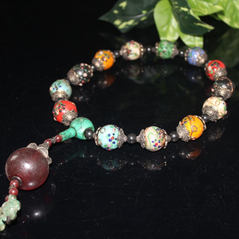 古玩老琉璃花朵珠子圆珠手持批发 老珠子老琉璃佛珠念珠 收藏品