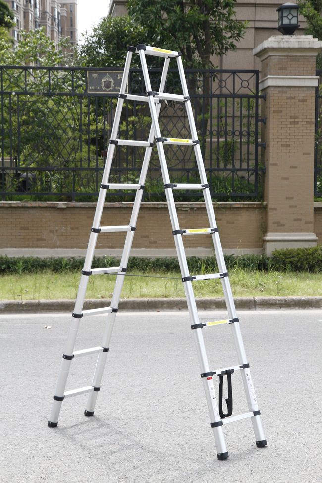 加厚铝合金人字梯子家用便携竹节升降伸缩梯多功能工程折叠阁楼梯