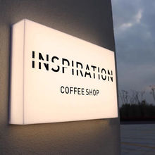 白色通体发光灯箱挂墙式灯牌招牌户外门头创意个性