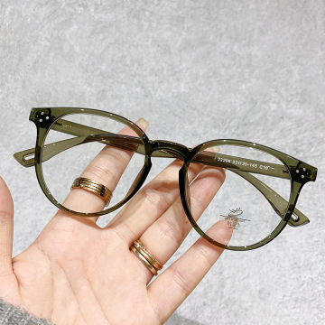 现货小香风森绿椭圆框眼镜抖音网红热卖防蓝光眼镜架可配近视度数