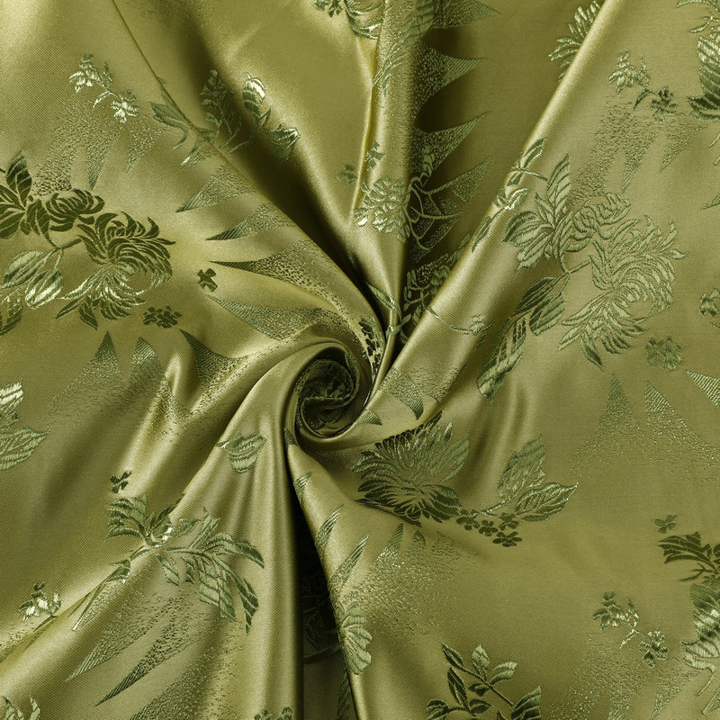 唐装旗袍汉服舞台服装丝绸织锦缎面料75 菊花尼龙织锦缎提花面料