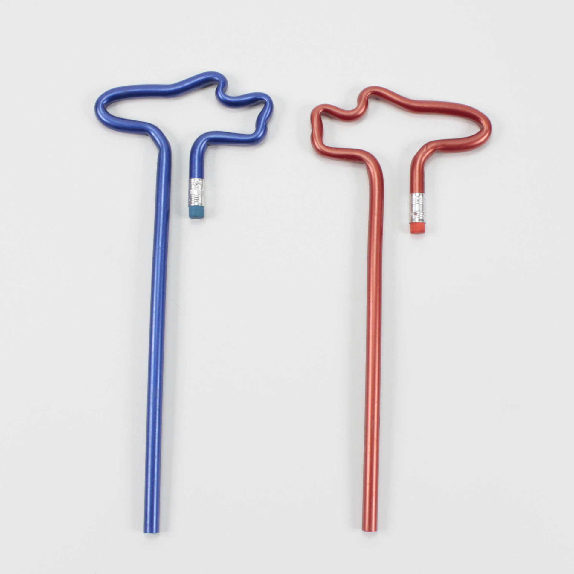 广告礼品异形造型塑料欧标仿木彩色铅笔 飞机造型铅笔