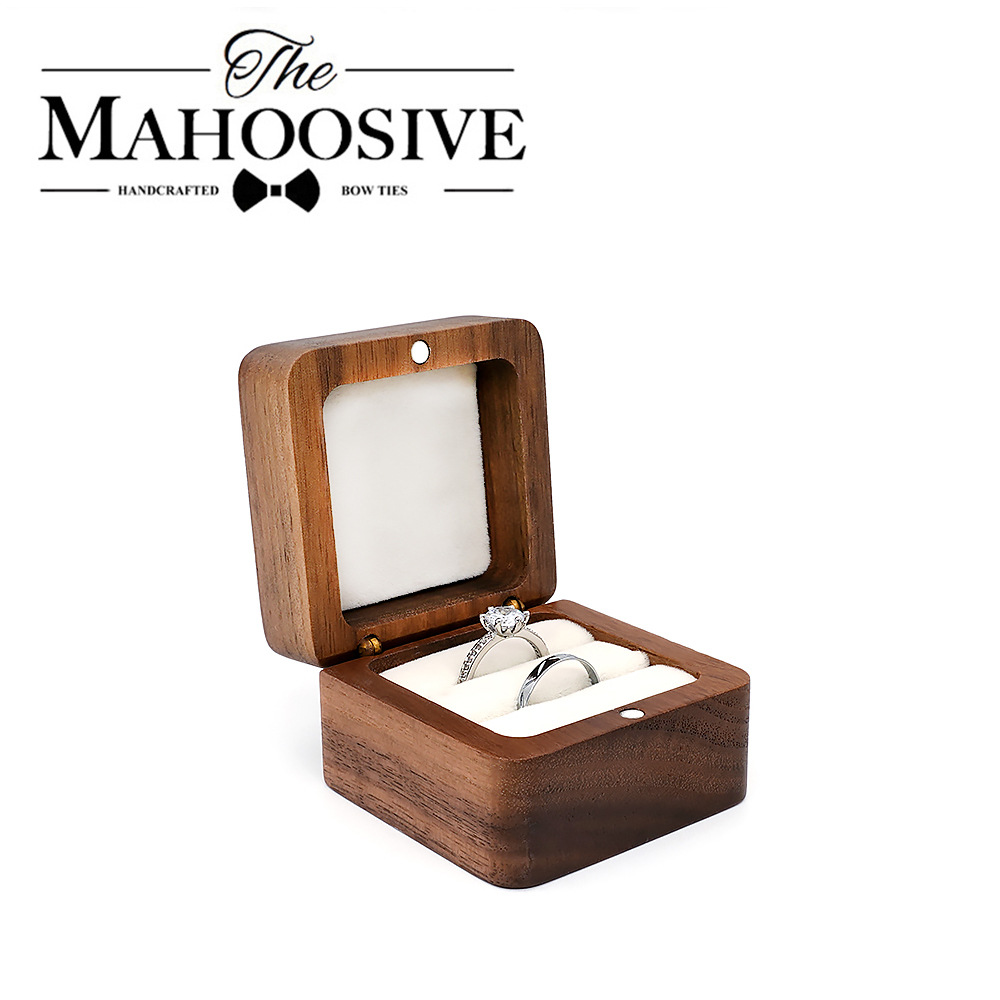 Marriage Proposal Wooden Jewelry Box Small Portable Travel Rings Ear Studs Earring Pendant Mini Ornaments Storage Box