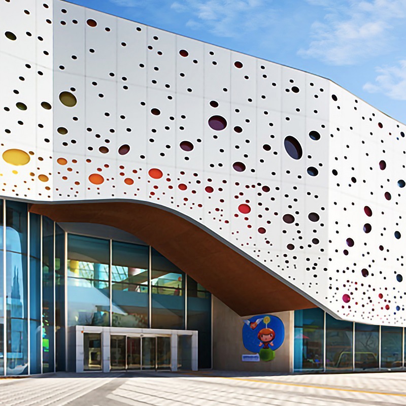 冲孔彩绘铝单板铝幕墙镂空氟碳铝板商场超市酒店门头装饰金属面板