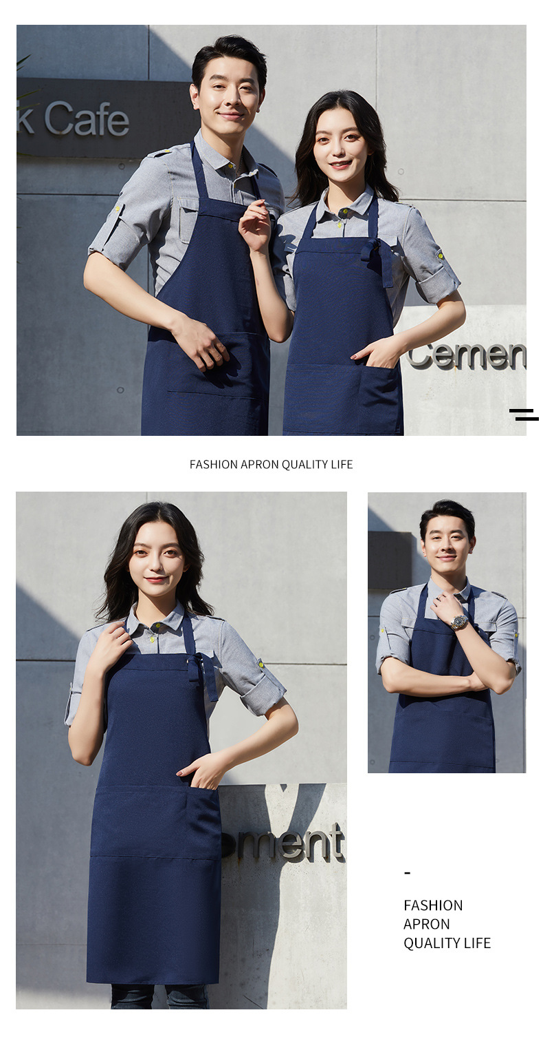 时尚帆布围裙定制水果便利店超市商场收银员鲜花店员工作服印logo