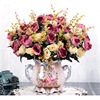 歐式假花仿真花客廳擺設餐桌茶幾絹花擺花件臥室裝飾玫瑰幹花盆栽
