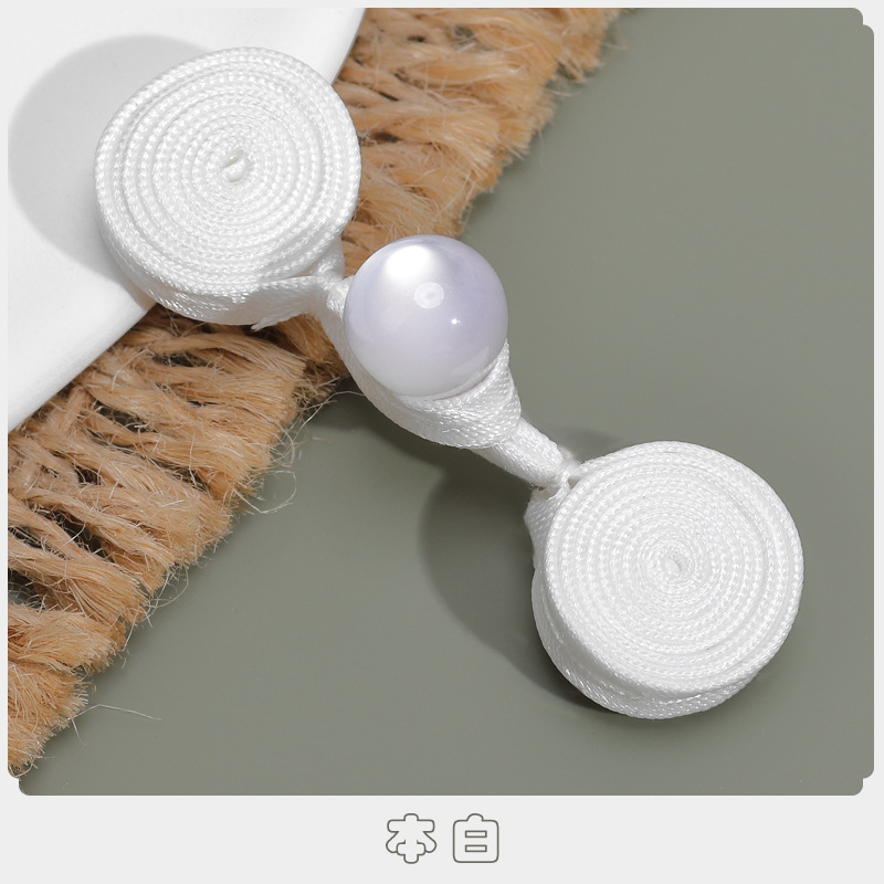 Hengmeihe Class B Cheongsam Jade Bead Incense Coil Button New Chinese Hand-Woven Buckle Hanfu Decorative Buttons Accessories