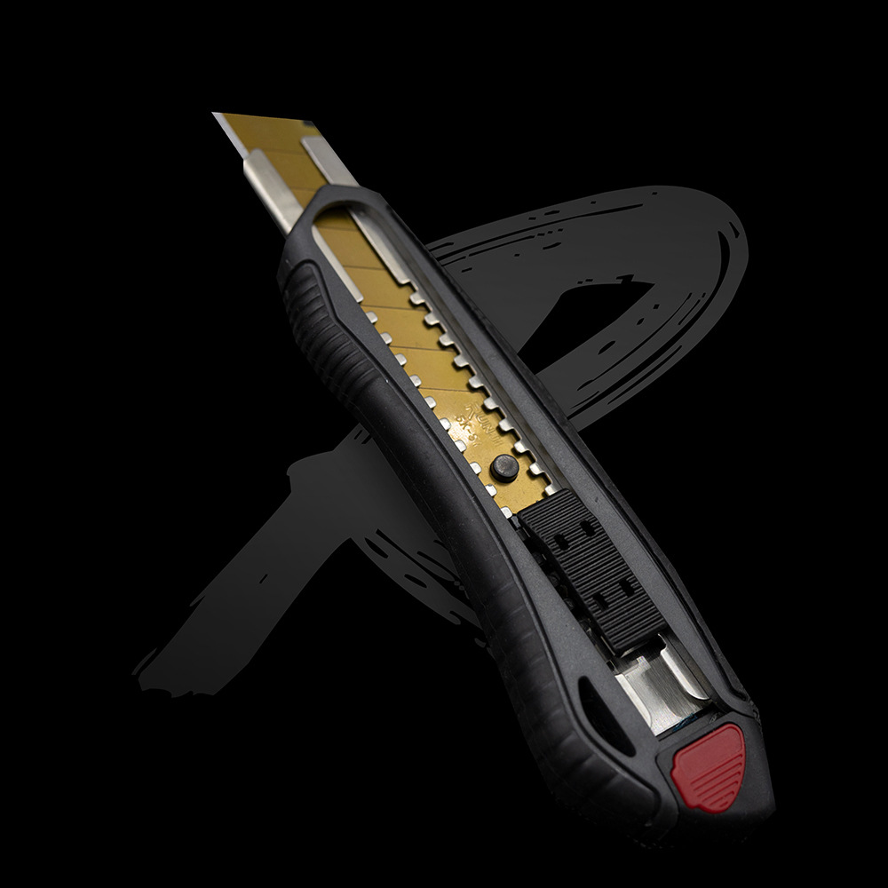 润基黑刃自锁大美工刀塑胶防滑18mm大介刀