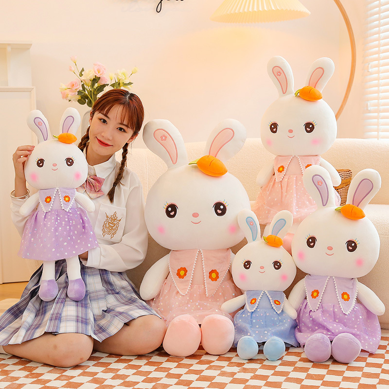 Little Bunny Sleep Hug Doll Appease Cute Rabbit Plush Toy Big Ragdoll Sleeping Pillow for Girls Gift