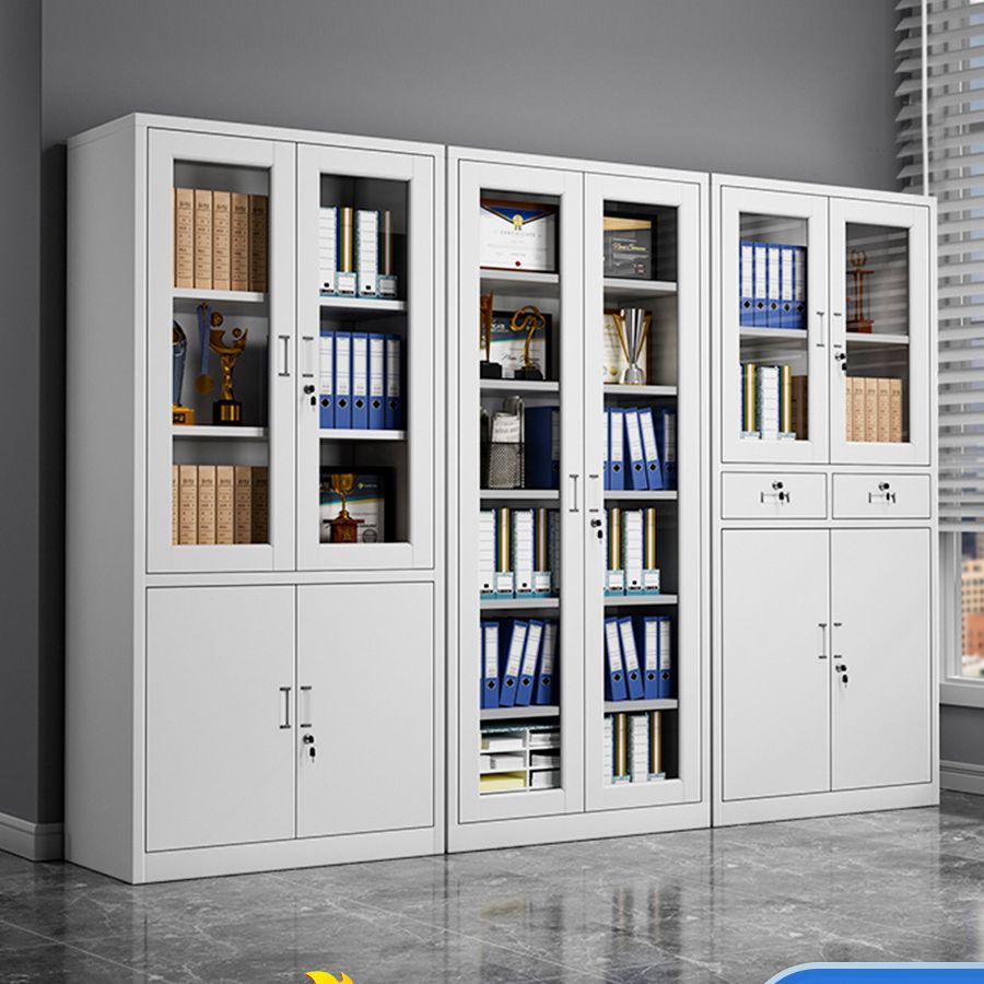 铁皮柜文件柜钢制带抽屉办公室资料柜档案收纳带锁矮柜储物柜靠墙