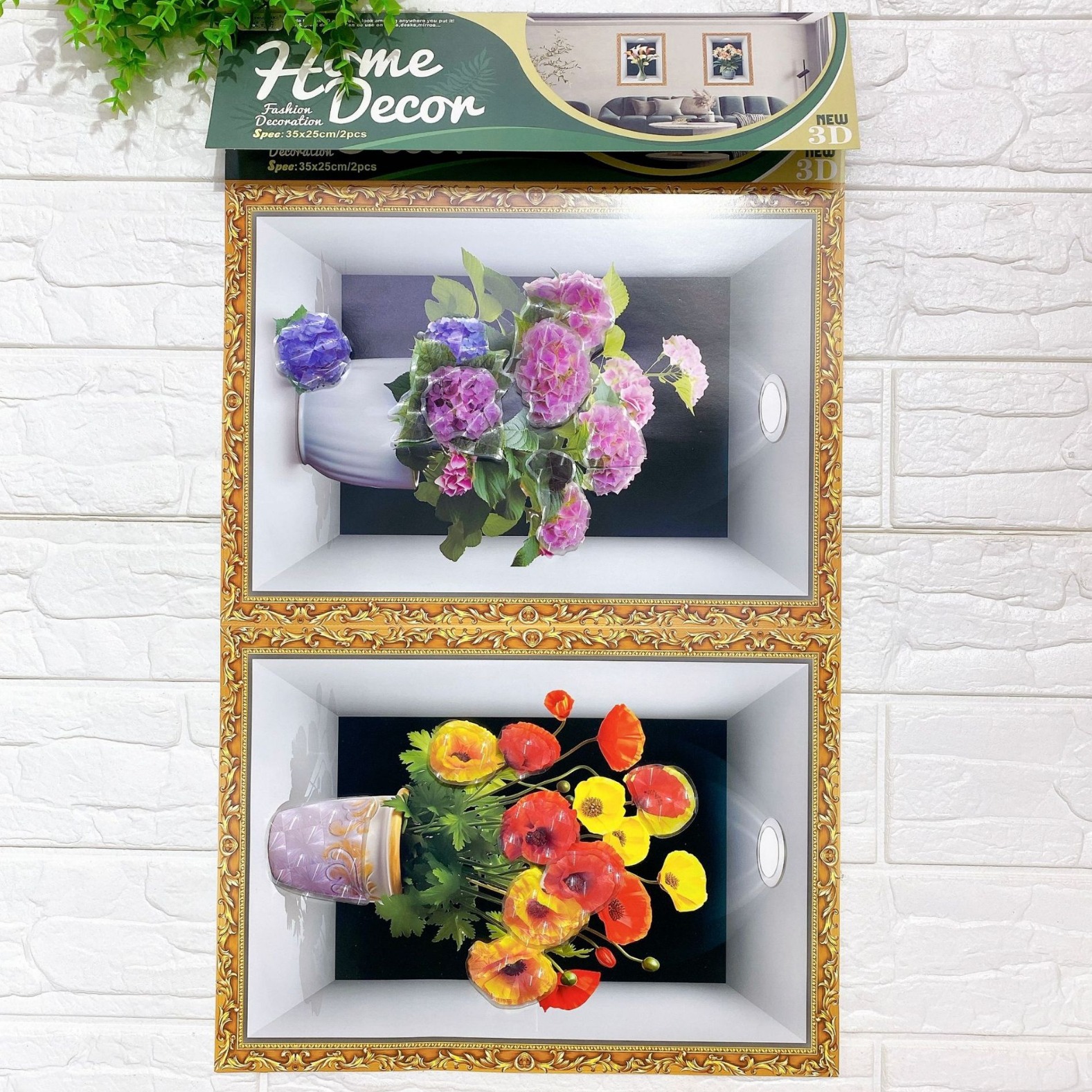 Vase Photo Frame Decorative Furniture Wall Stickers Pvc Vase Living Room Bedroom Entrance Wall Decorative Three-Dimensional Layer Stickers