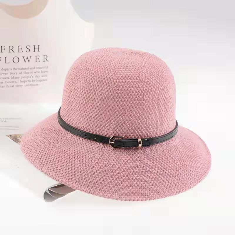 New Hat Women's Summer Counter Same Style Bucket Hat Bucket Hat Fashion Sun Protection Sun Hat All-Matching Western Style Folding Top Hat