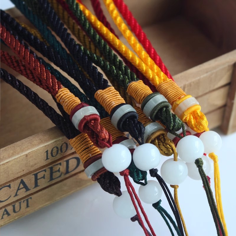 手工编织璎珞线把件绳手把件绳翡翠挂件钥匙扣绳包包挂绳 粗款批