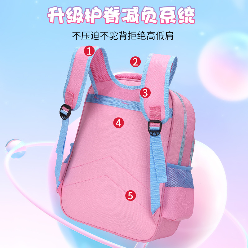 New Lightweight Primary School Student Schoolbag Female Cartoon Cute Waterproof and Lightweight Spine Protection Large Capacity Factory Schoolbag Wholesale