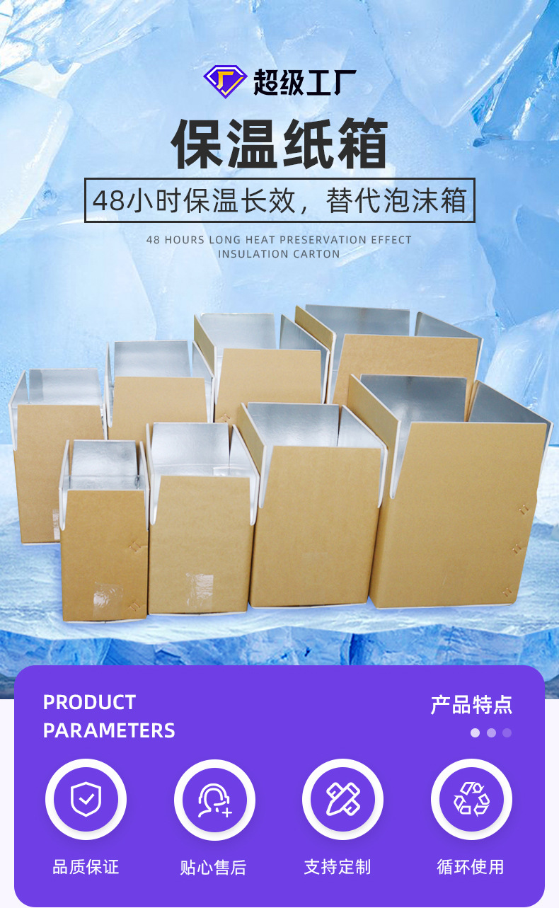 保温铝箔纸箱生鲜蔬菜保鲜冷链快递物流代替泡沫箱折叠彩印定制