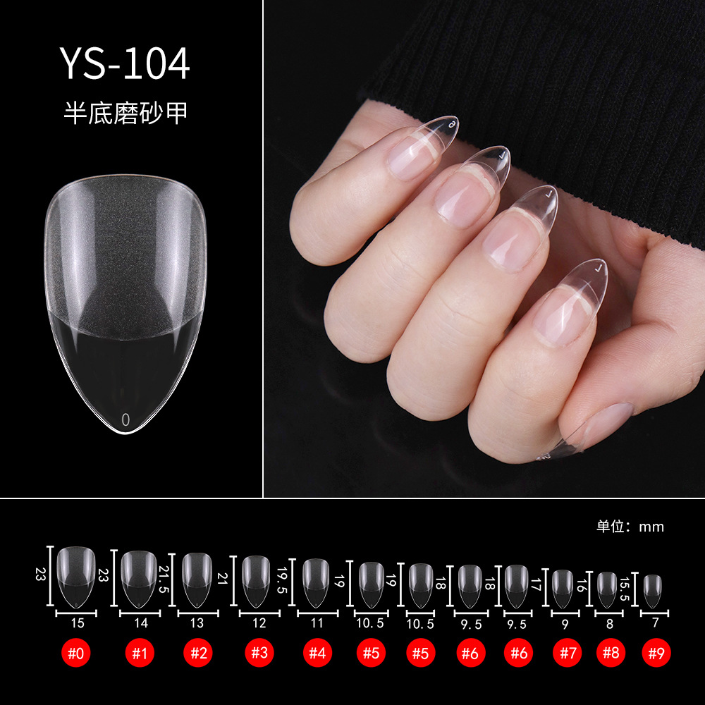 New Transparent Semi-Frosted Nail Tip Full Stickers Lightweight Folding Seamless Nail Tip Extension Fake Nails Wear Armor Nail Tip