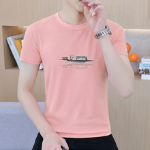夏季男士短袖t恤韩版棉质圆领印花体恤衫潮牌半袖男装广告衫F3079