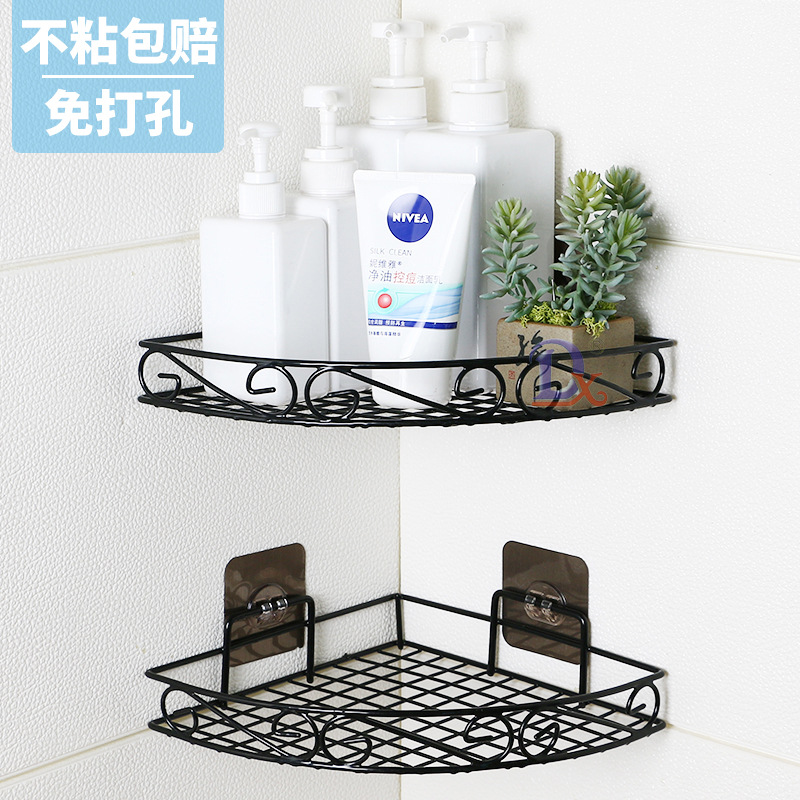 Punch-Free Corner Shelf Toilet Tripod Toilet Bathroom Wall-Mounted Square Frame Vanity Storage Rack